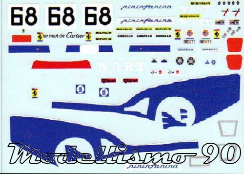 Decal sheet 1/43 Ferrari 512BB Pozzi #66/67 24H Daytona 1979 NEW NEW NEW - Zdjęcie 1 z 2