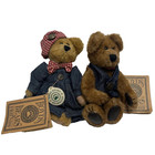 New ListingSet of Boyds Bears Plush Bears Blue Denim Vest Raeburn Dress Gingham Hat Eleanor