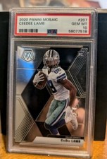 2020 Panini Mosaic CEEDEE LAMB PSA 10 Rookie Card #207 Dallas Cowboys. rookie card picture