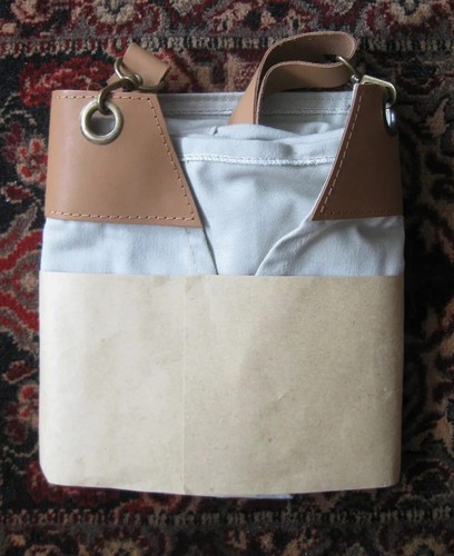 Nespresso Upcycled Barista Coffee Apron Beige With Faux Leather Brand New In Box - Picture 5 of 8
