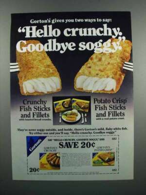 1983 Gorton's Crunchy Fish Sticks & Fillets Ad | eBay 1983 Gorton's Crunchy Fish Sticks & Fillets Ad | eBay