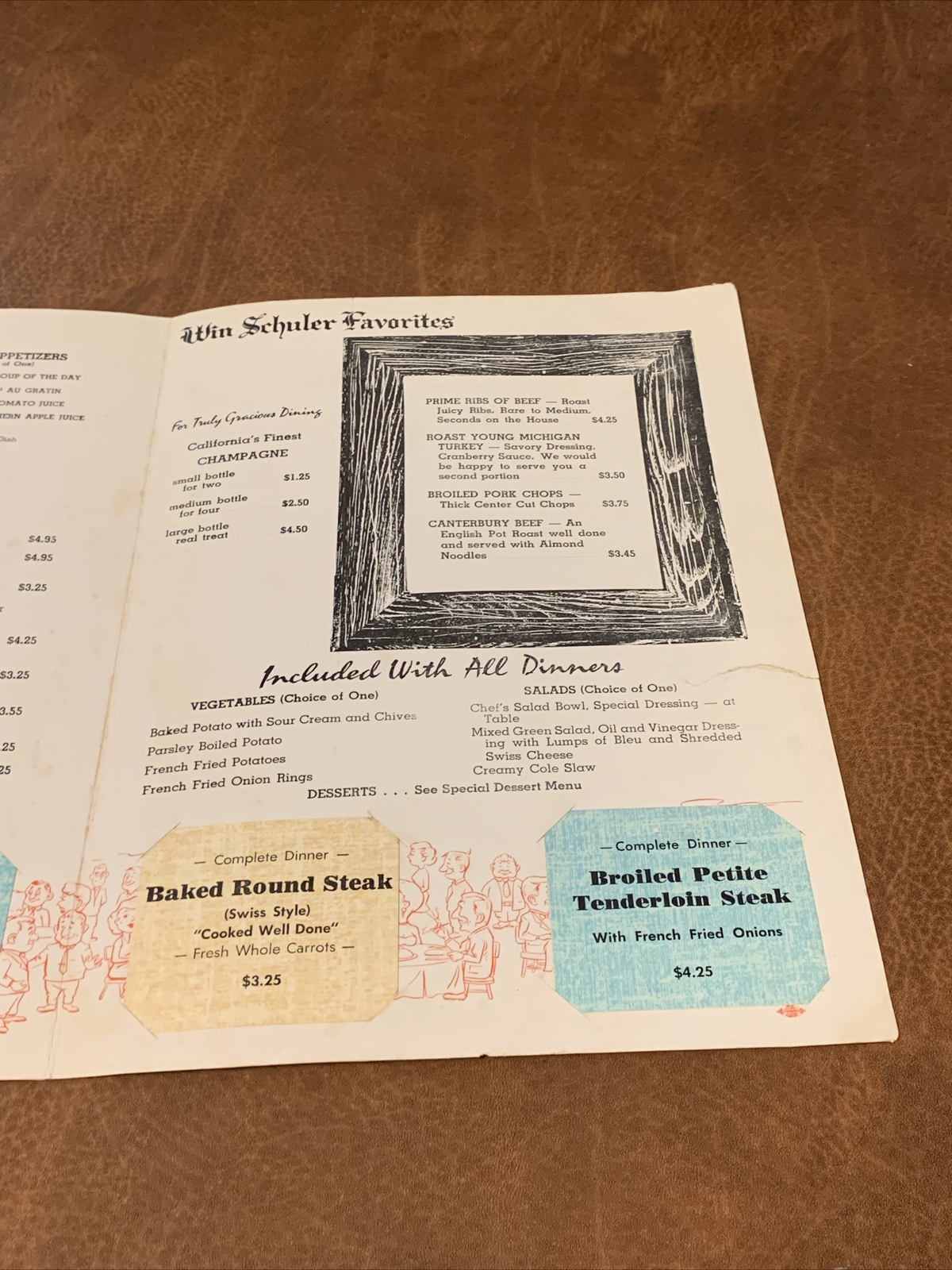 Vintage Rare Win Schuler’s Restaurant Menu Michigan eBay