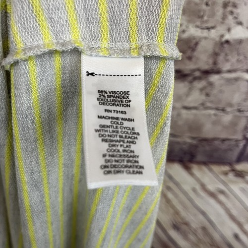 Stitch Fix Cupid Top Womens Size 2X Gray Yellow Striped V Neck Short Sleeve - Picture 8 of 9