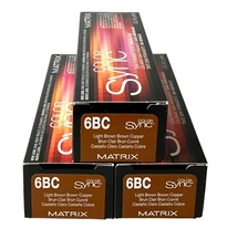 3-Matrix Color Sync Light Brown Brown Copper Demi-Permanent Hair Color 2oz.