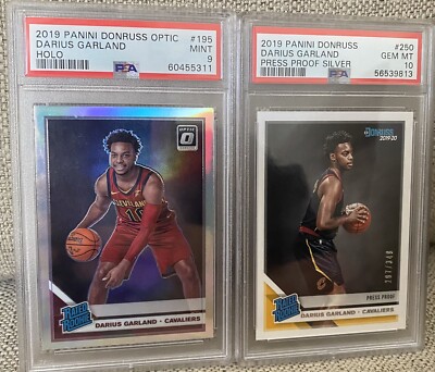 2019 DARIUS GARLAND Rated ROOKIE Lot X2 - PSA 10 Silver /349 + PSA 9 HOLO
