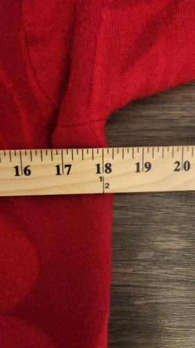 Neve Designs Womans Floral 100% Wool Cardigan Sweater Red Sz Medium - Picture 8 of 10