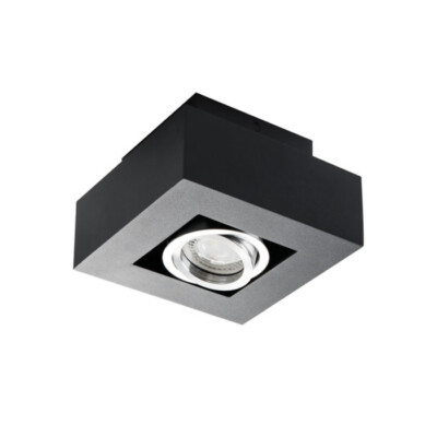 Kanlux schwarze Deckenaufbauleuchte STOBI max. 50W eckig