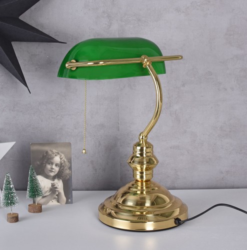 Leseleuchte Bankers Lamp Klassiker Tischlampe Messing Lampe Schreibtischlampe - Bild 5 von 5