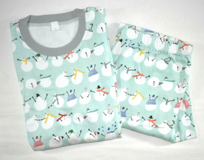 Pottery Barn Kids Snowman Child Size 10 Tight Fit Cotton Pajama Winter Christmas