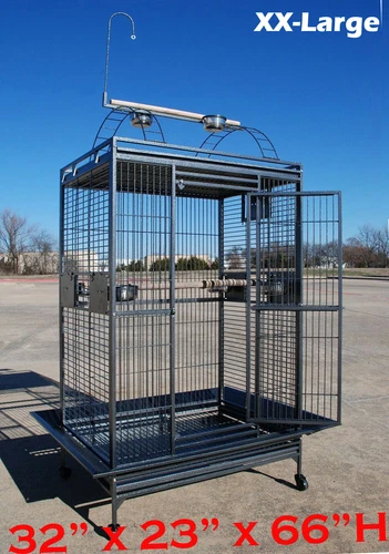 XX-LARGE Parrot Bird Cage For Macaw Cockatoo African Grey Amazon 32"x23"x66"H