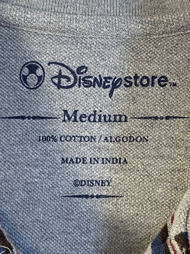 GRUMPY Mens Short Sleeve Polo Rugby Shirt DISNEY Store World M Gray Red Blue - Bild 3 von 5