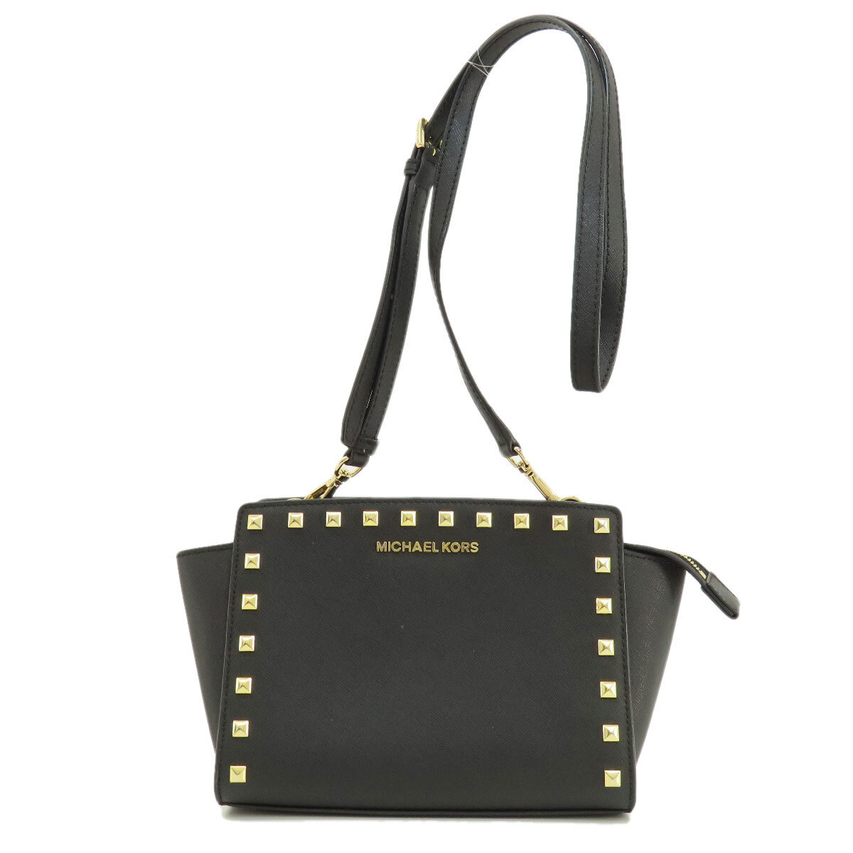 Michael Kors Studded Leather Long Strap Shoulder Bag