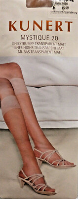 Kunert Medium Size 39-42 Transparent 20 Denier Matt Knee Highs in a Tan shade