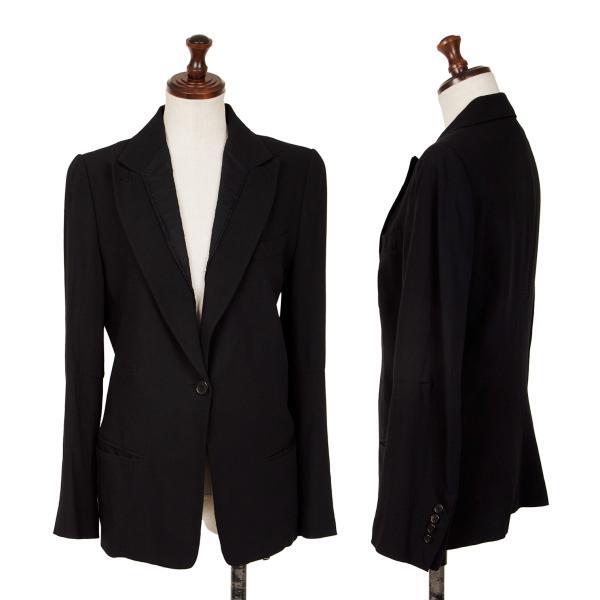 ジャケット・アウター ANN DEMEULEMEESTER / Wool jacket ANN DEMEULEMEESTER Rayon Wool Switching 1B Jacket Black 36