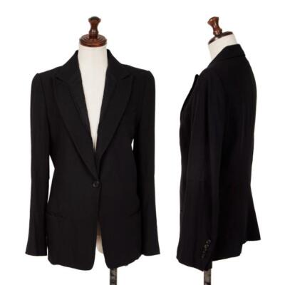 ANN DEMEULEMEESTER Rayon Wool Switching 1B Jacket Black 36