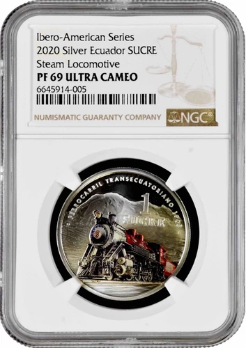 Ecuador 1 sucre 2020, NGC PF69 UC, "Ibero-America - Trans-Ecuadorian Railway"