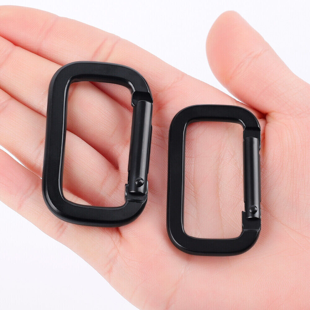 5/10x Carabiner Clips Snap Spring Hook Square Ring Keyring Carabina