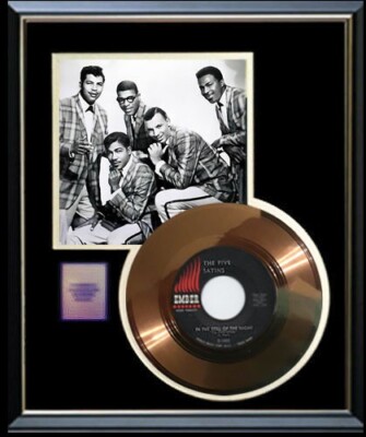 THE 5 FIVE SATINS 45 RPM GOLD METALIZED RECORD NON RIAA AWARD RARE!! | eBay