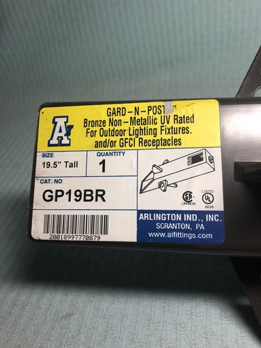 NEW Arlington Industries GP19BR Gard-N Post 19” Outdoor Landscape Lighting NEW - Picture 2 of 3