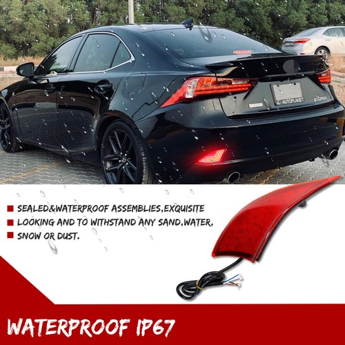 Red Lens Tail Brake Signal LED Rear Fog Lights For 2014-2020 Lexus IS250 IS350 - Picture 3 of 9