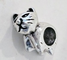 Charm bead Large hole fits European Bracelets- Cat Slide