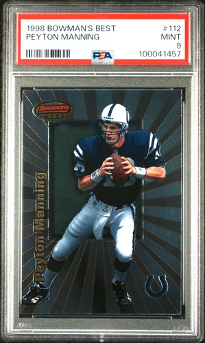 1998 BOWMAN'S BEST PEYTON MANNING ROOKIE #112 PSA 9 MINT