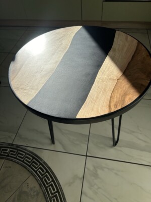 Resin Couchtisch Epoxid River Table Handarbeit Holz Couchtisch Blume Epoxid 