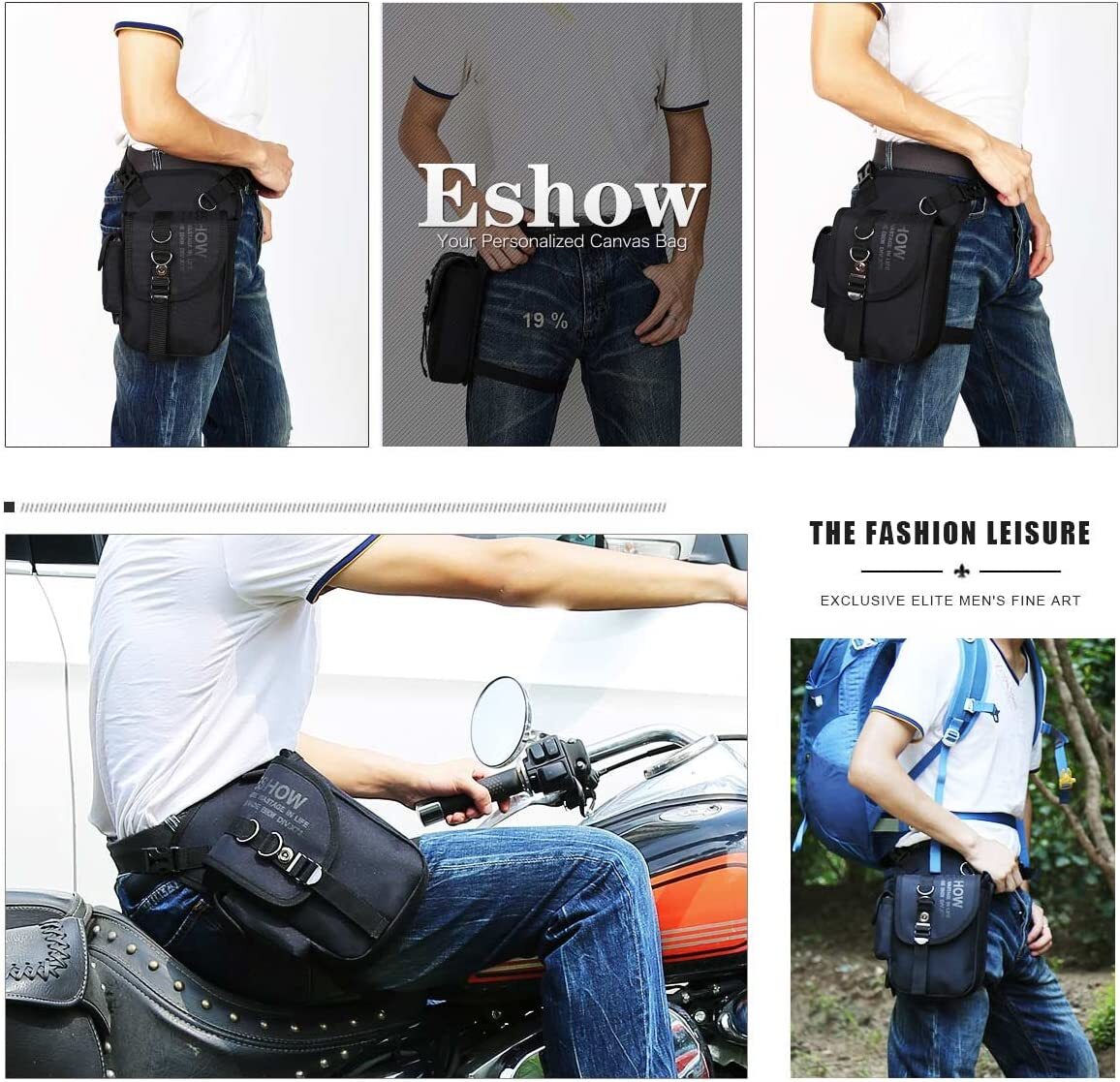 Pryzmax Bauchtasche Motorrad - Wasserdichte Oberschenkeltasche - Tankrucksack Mit EVA-Hartschale