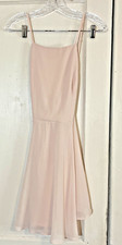Lulus Women’s L Dress Pink Chiffon Strappy Lined Flare Party Wedding Guest NWT