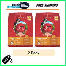 2 Pack Purina ONE Chicken Rice Dry Dog Food 16.5 lb Complete Balanced Diet 2.12 per pound