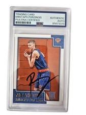 KRISTAPS PORZINGIS AUTO 2015-16 Panini Hoops #261 RC Rookie Knicks PSA SIGNED
