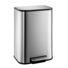 3-Gallon Stainless Steel Kitchen Trash Can with Step Pedal Silent Soft-Close Lid