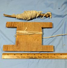 2 Primitive Vintage Wooden Kite String Winder  Original String Farmhouse