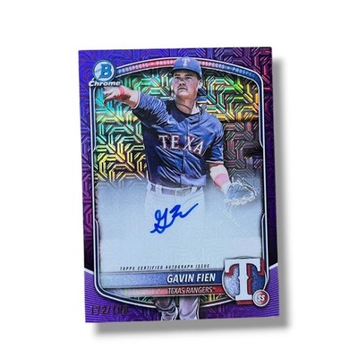 Gavin Fien Purple Mojo Refractor Auto 172/199 2025 Bowman Draft BMA-GF