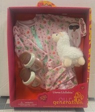 Traje Nuestra Generación Llama Llamas Cactus Muñeca Pijama 18 Pulgadas Nuevo en Caja Zapatillas