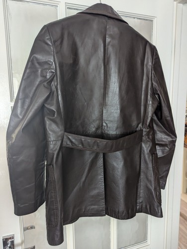 HERREN ECHT LEDER BLAZER/JACKE BRAUN 38 BRUSTUMFANG VINTAGE - Bild 8 von 9