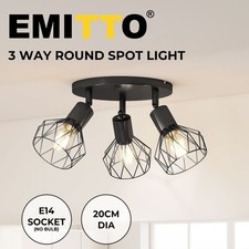 EMITTO 3-4 Way Ceiling Spotlight Adjustable Kitchen Bar Spot Light LED GU10 E14