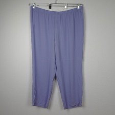 Eileen Fisher Silk Ankle Pants Women's Plus Size 2X Purple Straight Leg