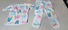 Girls 12 Month Two Piece Short Sleeve Pajama Set Pink/Blue Print