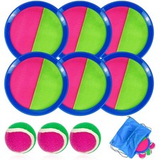 Toss and Catch Ball Set,Catch Game Toys with 6 Paddles and 3 Balls,Beach Toys...