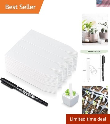 Durable 200 Pcs Plastic Garden Tags - Easy Write, Weatherproof Labels for Plants