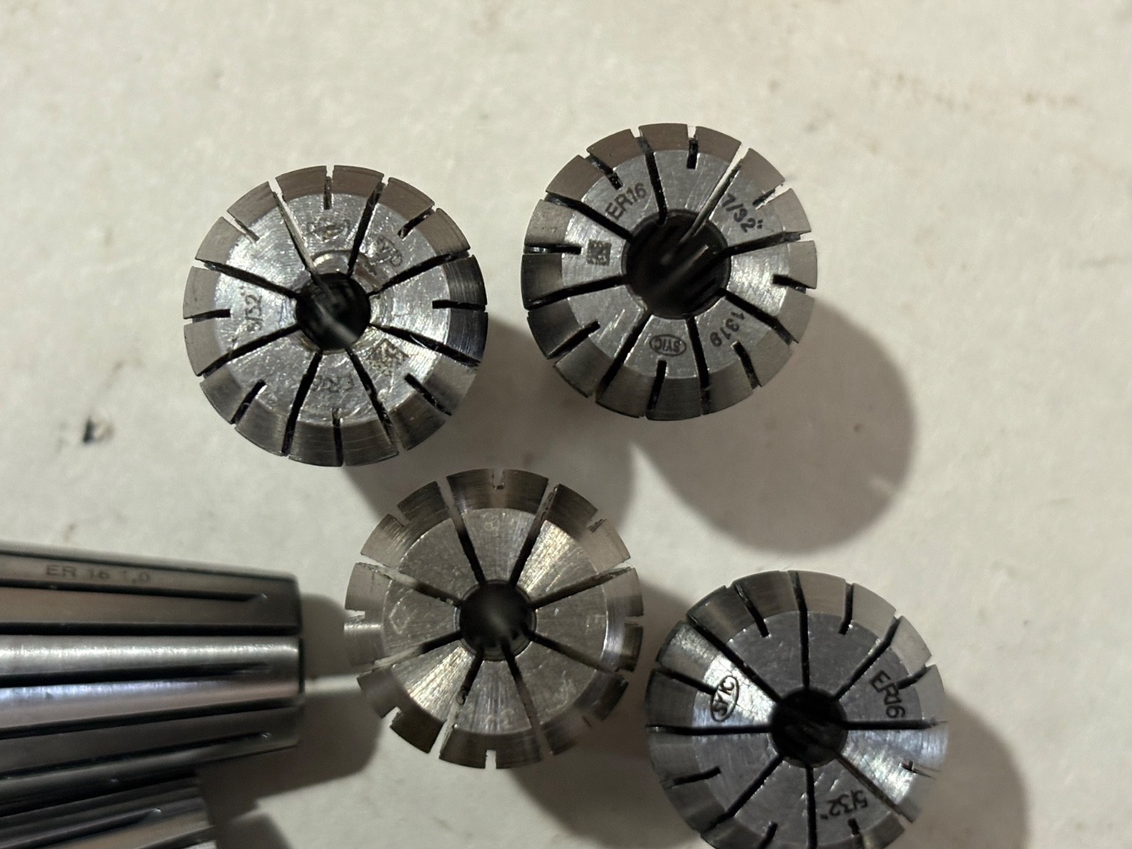 (21) ER 16 Collets assorted sizes in excellent shape