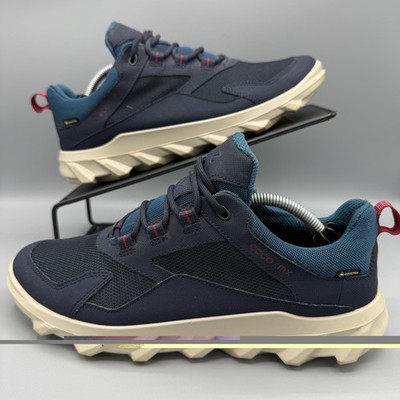 Ecco MX Low GTX Goretex Waterproof Blue Low Lace Sneaker Shoes Womens 39 8-8.5