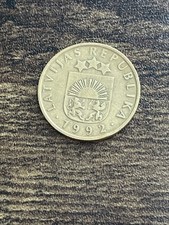 1992 Latvia 5 Five Santimi Nickel-Brass Beautiful Actual Coin TB9349*