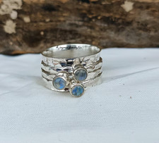 Moonstone Ring ,925 Sterling Silver Spinner Ring, Moonstone Jewelry, All size