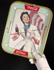 Vintage RaRe 1957 Coke Coca-Cola French Canadian UMBRELLA GIRL Serving Tray WoW