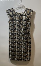 Guess Womens Gold Black White Snake Print Sequin Mini Dress Size M With Tags