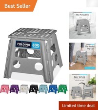 Durable 13-Inch Folding Step Stool for Toddlers  Seniors - Non-Slip Design