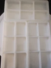 3 Count Vintage  Milk Glass  Dental Trays 6 Cell Each