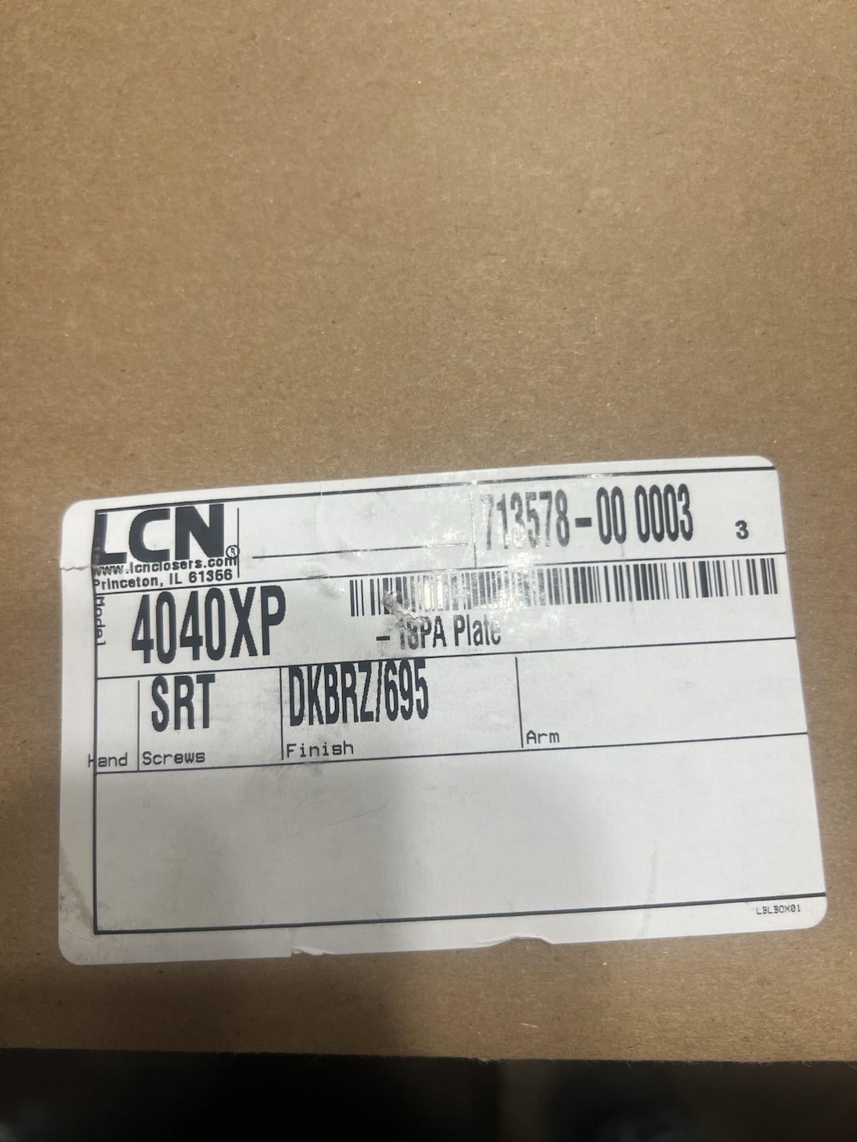 LCN 4040XP- 18PA Door closer Drop Plate Darkbronze 4040PA-18 + Hardware